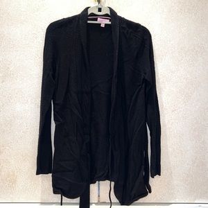 Lilly Pulitzer black cashmere wrap sweater L
